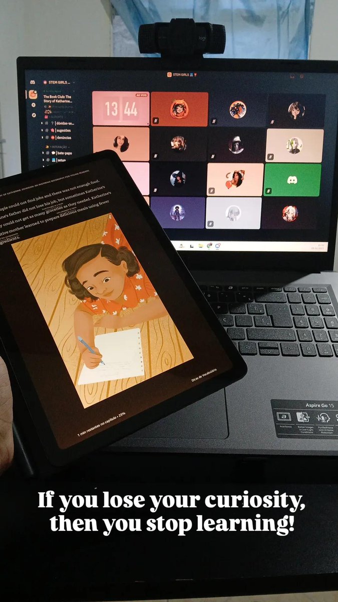 Primeiro encontro do clube do livro em inglês das <a href="/stemgirlsbr/">STEM GIRLS💻🌷</a> ! 🩷