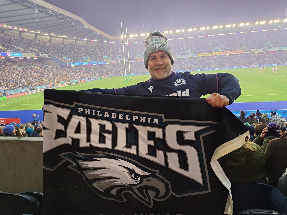 At the USA vs Scotland rugby match in Edinburgh.  #FlyEaglesFly    <a href="/garydg7/">🏴󠁧󠁢󠁳󠁣󠁴󠁿Gary ScottishEagle🏴󠁧󠁢󠁳󠁣󠁴󠁿</a> <a href="/_avagraham/">Ava Graham</a> <a href="/jonjohnsonwip/">Jon Johnson</a> <a href="/EaglesDiplomat/">Lady M 💍💍🦅(7-2)</a> <a href="/NKappo0819/">Nile</a> <a href="/julie_mvp/">💚🦅 Julie 💛MVP 🐝</a> <a href="/LiamONeill_Keir/">The Irish Eagle</a> <a href="/EaglesUKandIE/">Philadelphia Eagles UK & IE</a> <a href="/BritishEagles/">British & Irish Eagles</a>