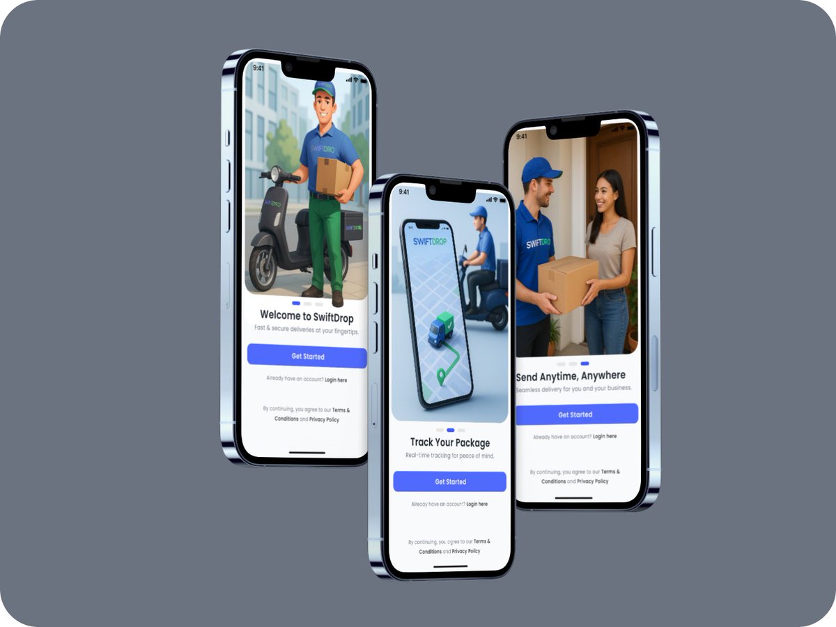 _Abdul_qudus's tweet image. Just wrapped up the onboarding screens for SwiftDrop 🚚💨 — a modern delivery app that helps users send and receive packages with ease.

Clean. Fast. Reliable.

#UIDesign #UXDesign #SwiftDrop #DesignCommunity