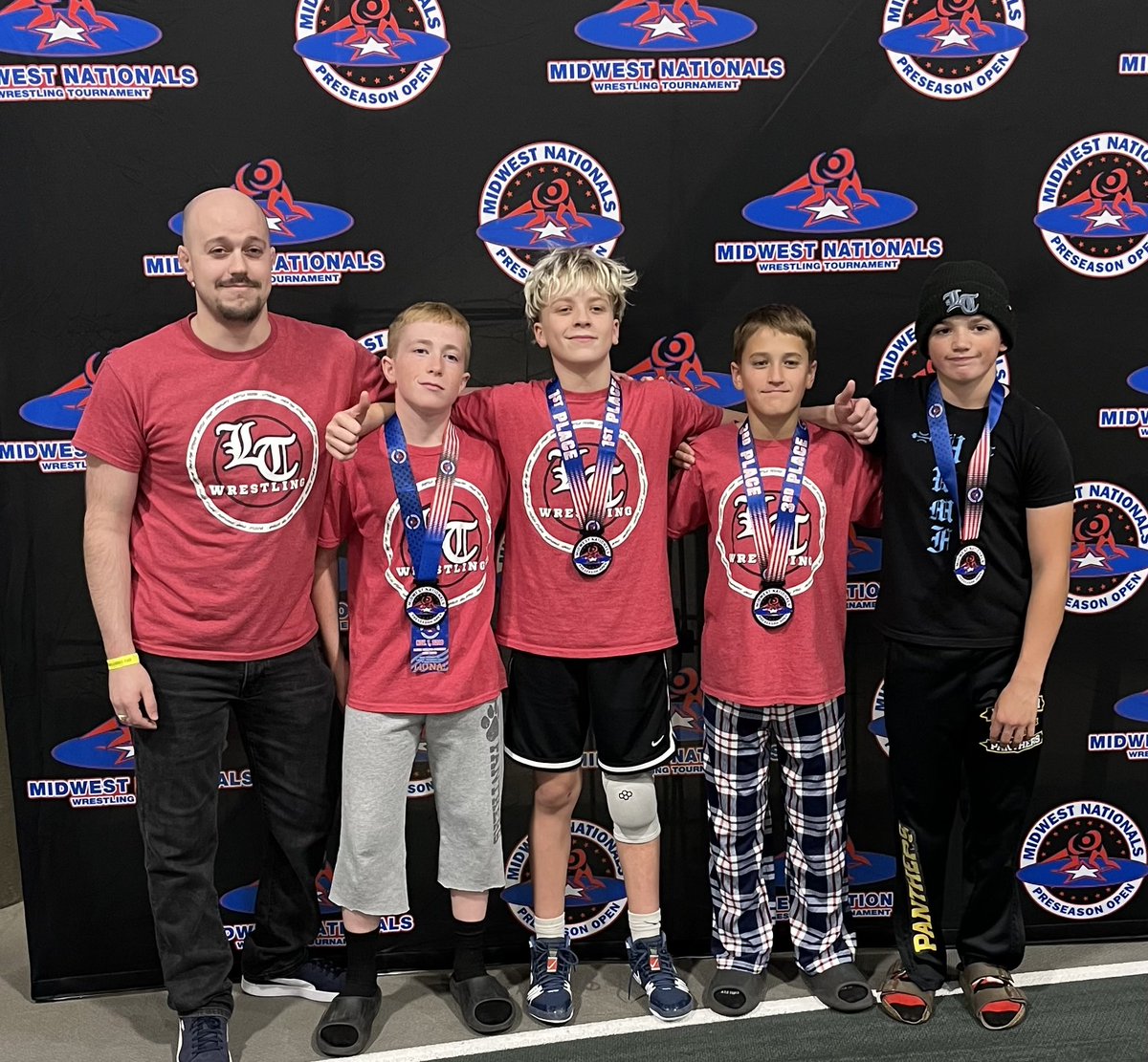 FMiller64580's tweet photo. Very proud of this group of young men! Kobe Baker, Remy Stover, Lucian Dickison, and Casen Martin all competed at Midwest Nationals this weekend and represented the Western Panthers, Pioneer Panthers, and LTW extremely well!
Kobe- 1st 
Casen- 3rd 
Lucian and Remy- 5th 
Great job! https://t.co/uXYiUhP3Af