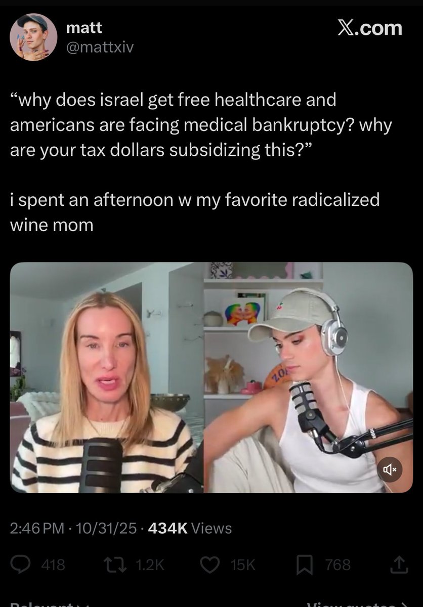 People are entitled to whatever opinions about Israel they want, but it’s astonishing how these people just make stuff up. Israelis pay a higher tax rate than Americans. American aid doesn’t go to Israeli healthcare or education. These people are living in a fantasy realm.