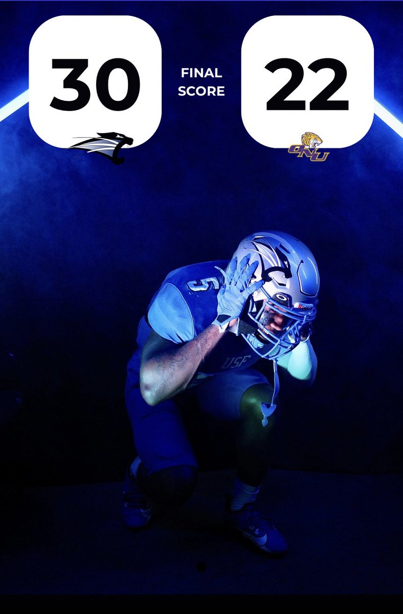 Final: USF 30 – Olivet Nazarene 22

The Cougars defend the Den and get it done at home! 💪🐾

Next up: back on the road vs St. Francis (IL)
📅 November 8
🕑 2:00 PM EST
📍 Joliet Memorial Stadium | Joliet, Ill.