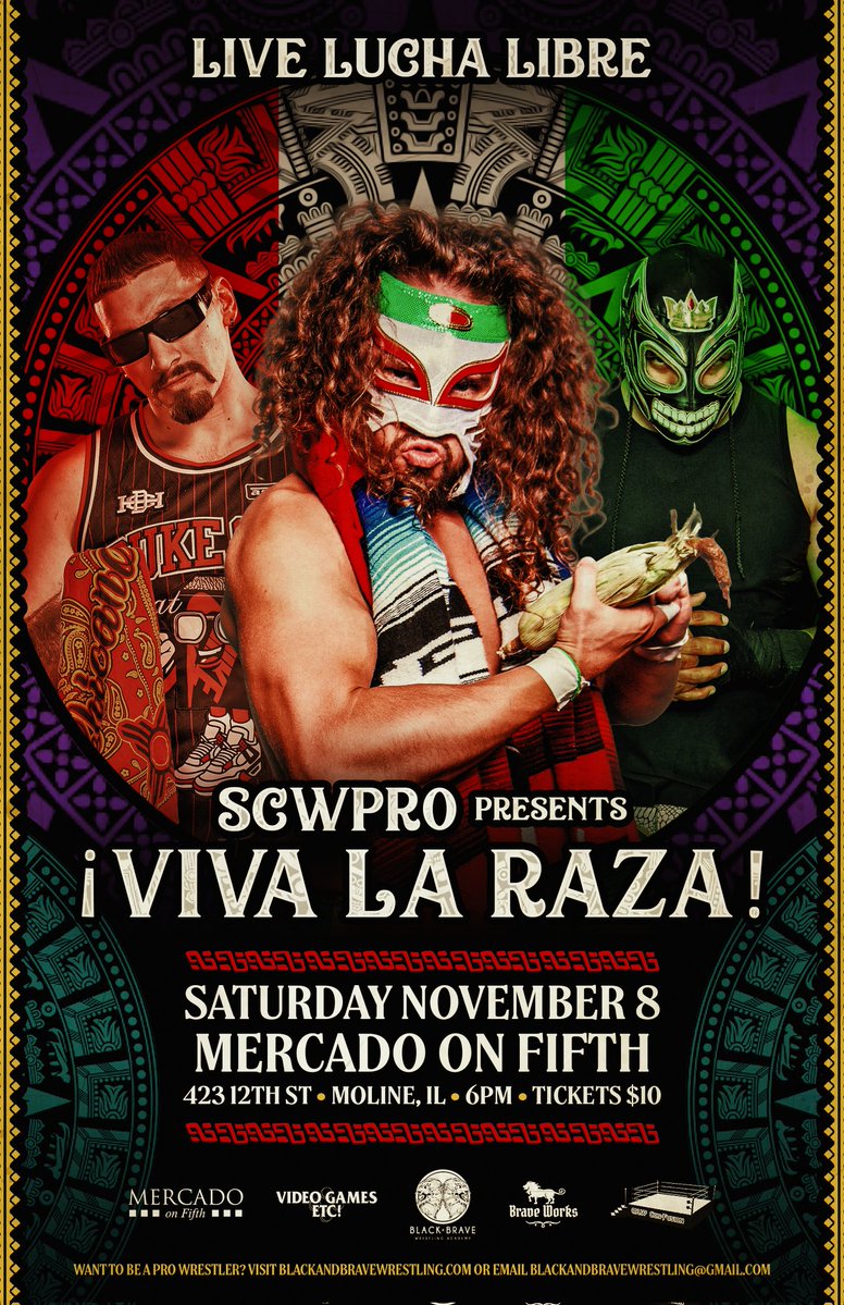 We are just ONE WEEK away from our debut INDOOR event at Mercado on 5th in Moline, IL!

This is going to be a night you'll never forget!

🔹 6pm start
🔹 Tickets just $10

Come #supportindiewrestling with the guys &amp; gals of SCWPro!