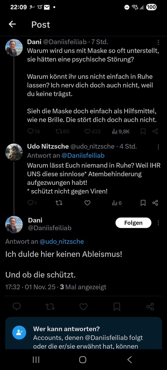 Dabei steht das auf JEDER Tüte mit einer FFP2-Maske. Staubschutz, kein Virenschutz. Manche sind wohl einfach erfolgreich "umprogrammiert" worden. Und dann blocken... 😂