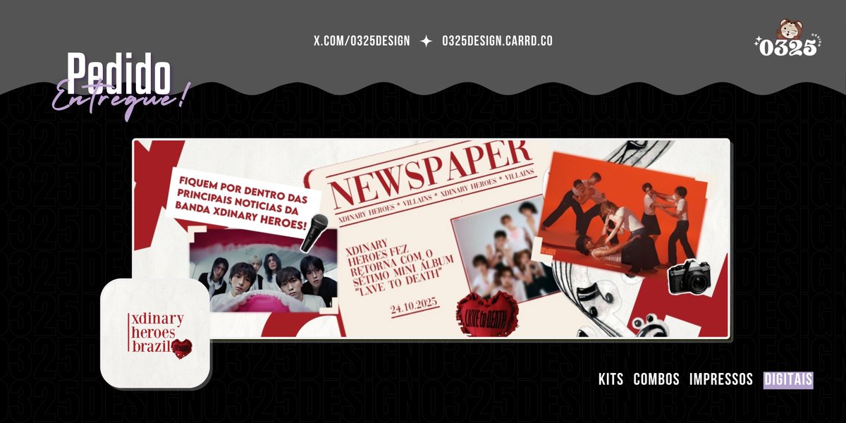 ✦ PEDIDO ENTREGUE ✦

 ↳ Layout: Arte Digital 

《 Para: <a href="/XH_Brazil/">Xdinary Heroes Brazil</a> 》 

Pedido feito e entregue com muito carinho. Obrigado pela preferência e confiança, pessoal! 💜