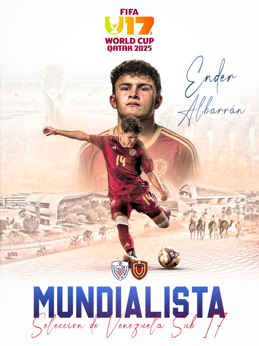 Nuestro Rojiblanco Ender Albarrán recibió oficialmente la convocatoria de la <a href="/SeleVinotinto/">La Vinotinto</a> Sub 17 al mundial de Qatar 2025, en dónde a partir del próximo 4 de noviembre iniciará su participación en la fase de grupos ante Inglaterra, Egipto y Haití 🇻🇪🥹