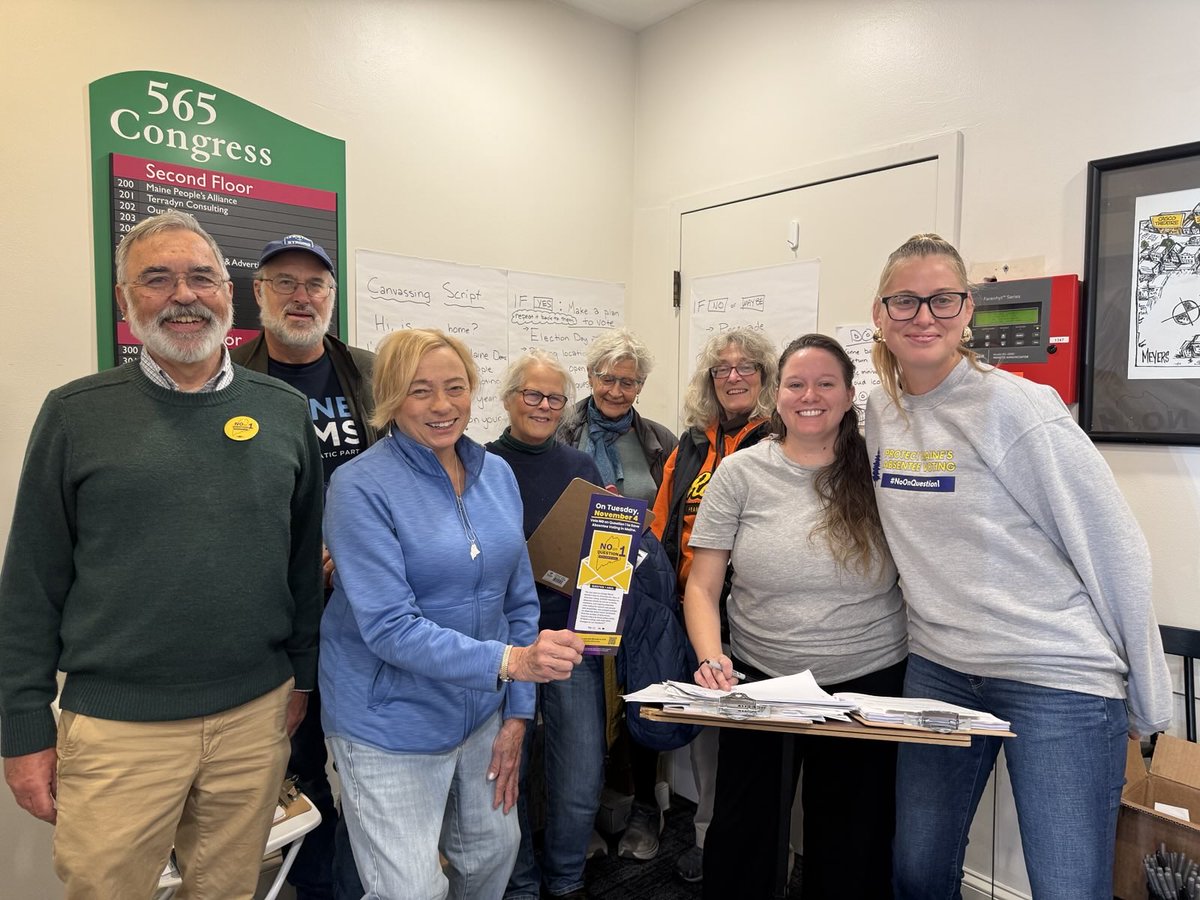 This should go without saying, but let's not make it harder for Maine people to exercise their right to vote.

Thanks to all the volunteers on the doors this weekend encouraging voters to reject Question 1 at the ballot box on Tuesday.