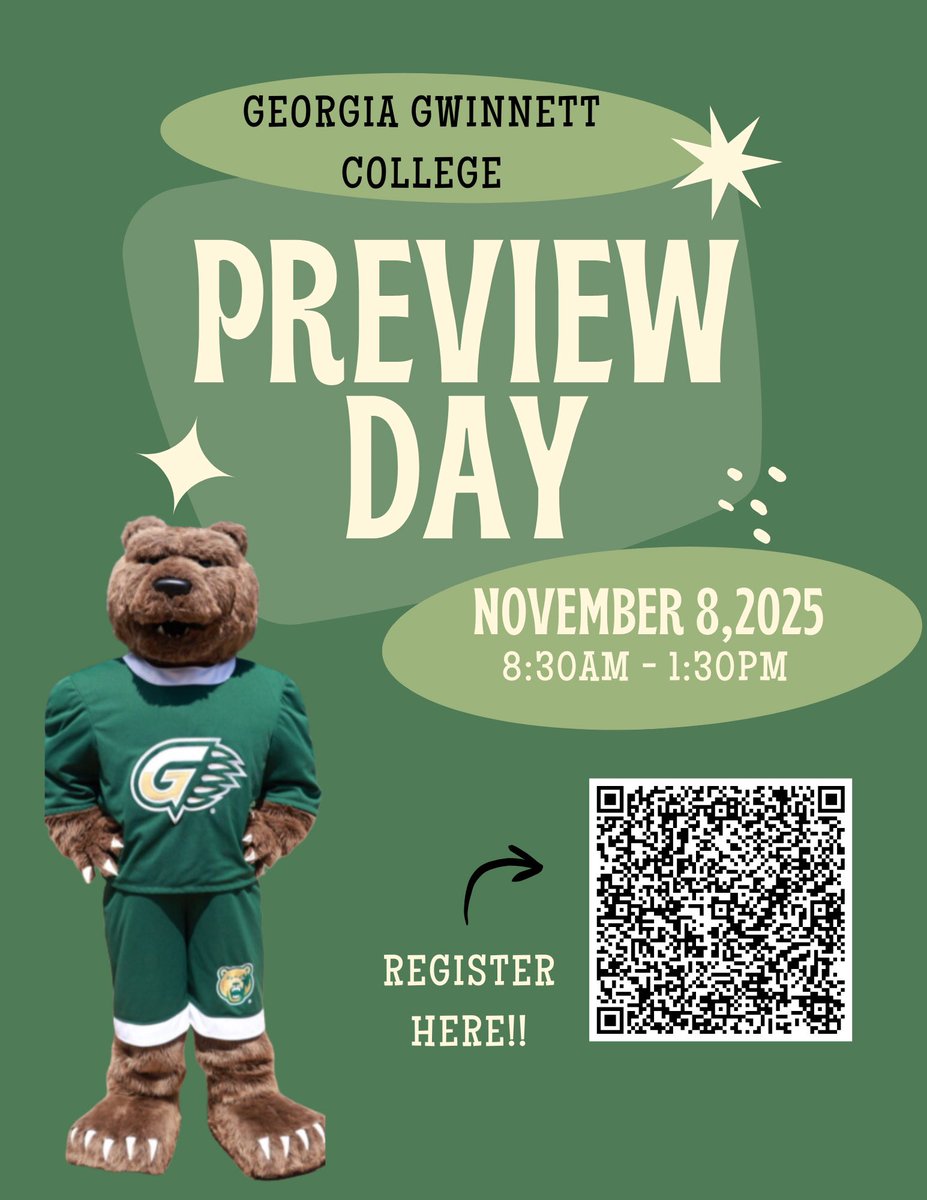 Georgia Gwinnett College will host Preview Day on Saturday, November 8, 2025, from 8:30 a.m. to 1:30 p.m.This event gives students and families the chance to explore our campus, meet faculty, and learn more about GGC’s programs and student life.