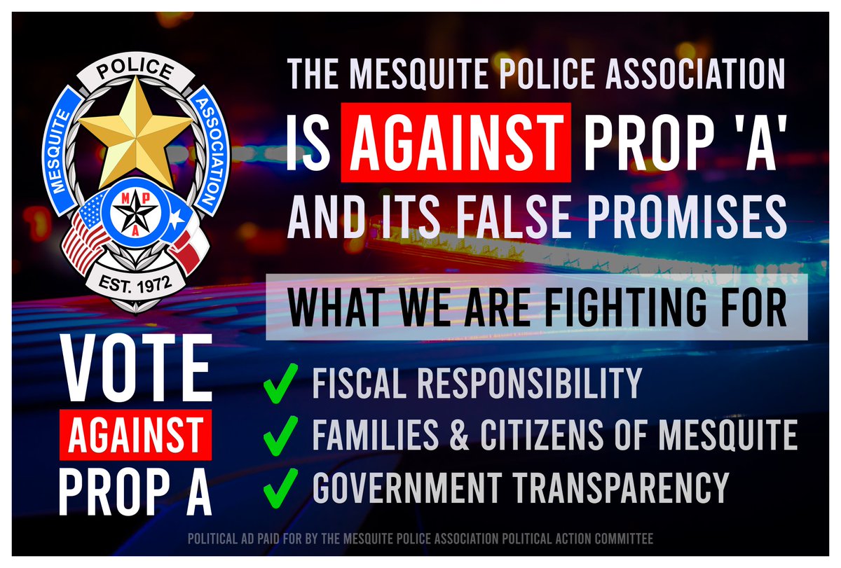 🗳️ TUESDAY: Go #Vote!

❌ Vote AGAINST Prop A
Prop A is a tax increase. Our residents and our working families don’t need another hit.
Your vote on Tuesday is how we stop it.

✅ Find your polling place
✅ Take a friend
✅ Vote AGAINST Prop A

📣 Share this so your neighbors