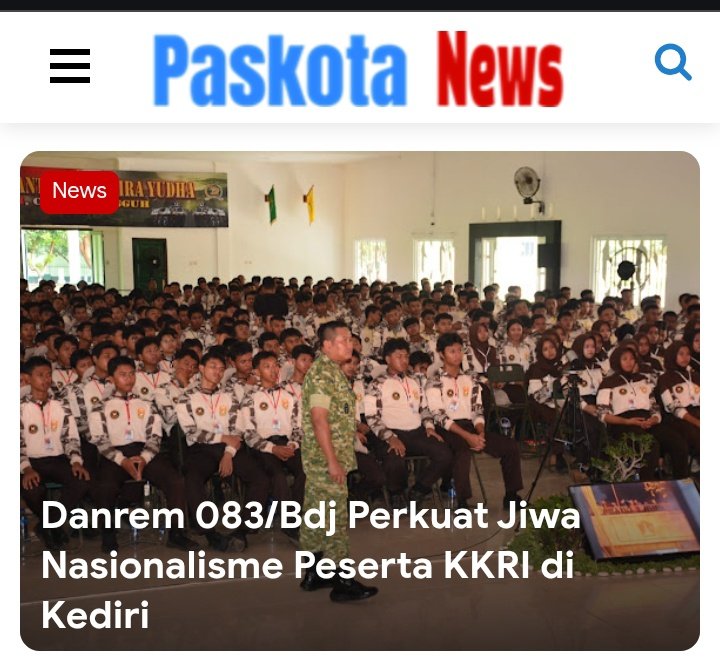 paskotanews's tweet photo. @tataggianyar @tribunusgroup Danrem 083/Bdj Perkuat Jiwa Nasionalisme Peserta KKRI di Kediri
https://t.co/by8fN1cFZx
#korem083
#jatim
@Korem083Bdj https://t.co/fau66blyWF