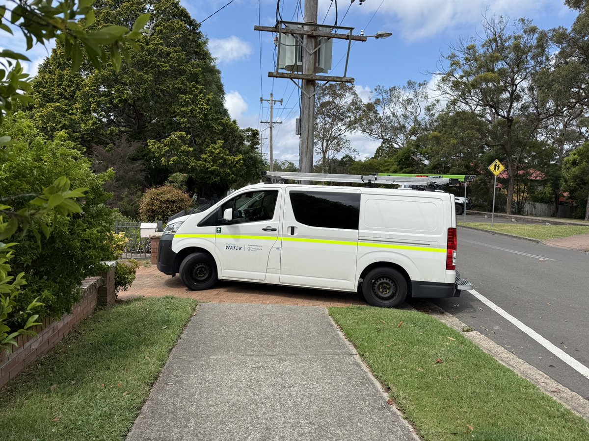 prleeds's tweet photo. @SydneyWaterNews One of your vans is blocking a shared path in Springwood. Not very community minded. Maybe get it moved before police book it. https://t.co/x44ToHQo94