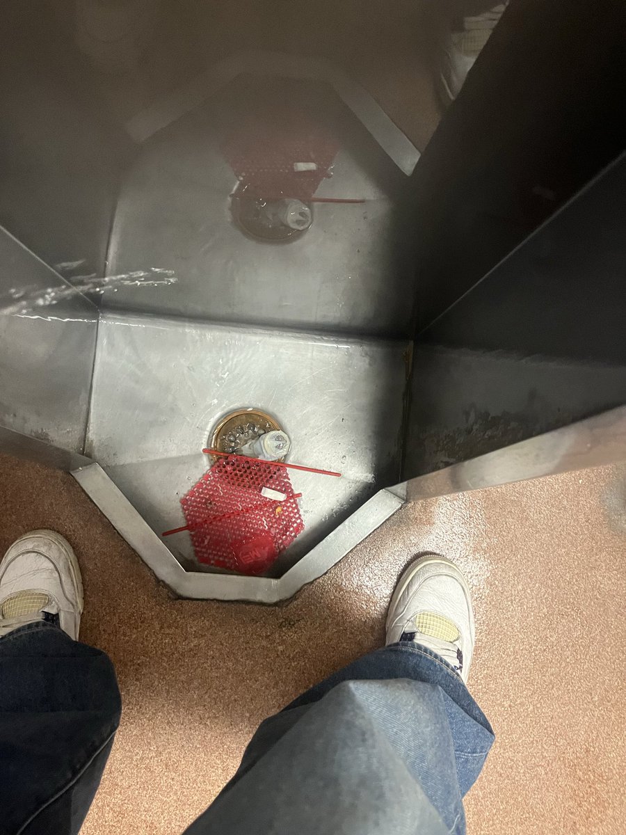 SWockhardt's tweet image. Who’s gross ass threw a used condom in the kk urinal
