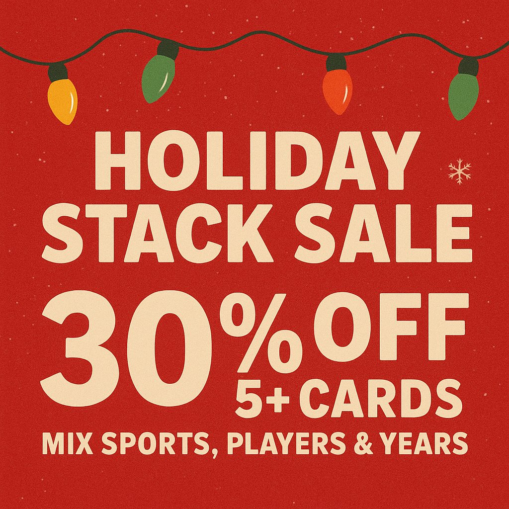 CCCollectorTCG's tweet image. STACKMAS SALE IS LIVE!

Save 30% when you stack 5+ cards in my eBay store any sport, player &amp;amp; era
Mix &amp;amp; match your favorites, fill those sets before the New Year!
📦 Code: STACKMAS30 | Ends Dec 31

🔗 ebay.com/str/raiderxgam… 
#SportsCards #CardCollectors #CornerCardCollector