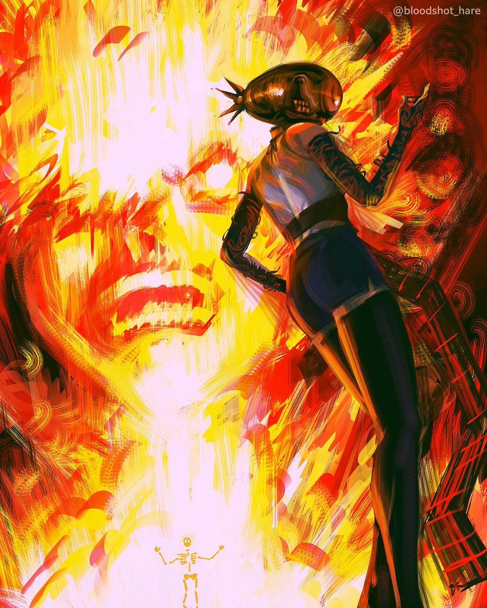 bloodshot_hare's tweet image. bro thinks the literal embodiment of bombs can't handle that much explosion. i know a bum who has a limited explosion resilience though...

#chainsawman #reze