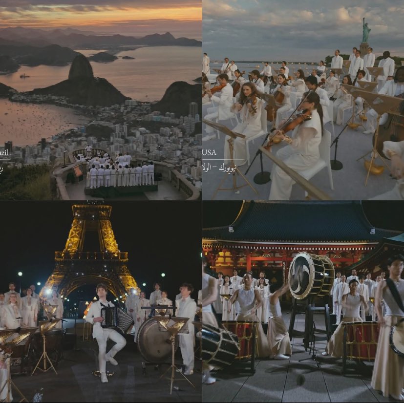 حرفيا تنطبق جملة أنا تاريخي مالي الدنيا 😎🇪🇬🤍

هنا الكل كان بيعزف مع مصر فى نفس الوقت مباشر مصر بدأت بعدها اليابان فرنسا البرازيل امريكا استراليا 🇪🇬🔥

اكتر جزء عجبني بيوضح ان العالم كله عارف قيمة مصر و تاريخها و حضارتها لانها الاصل و اهمية الحدث و شرف المشاركة فيه 😎🇪🇬