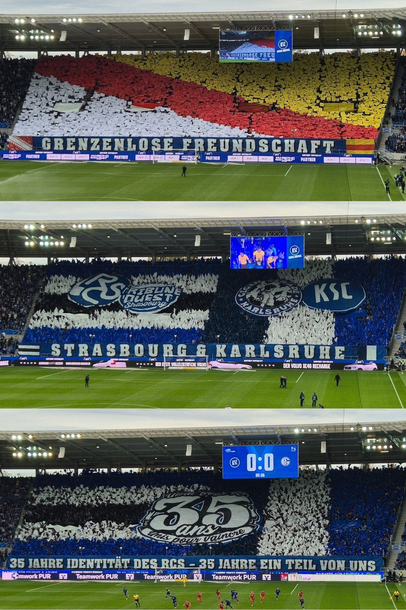Karlsruher
vs
Schalke 04
Tifo de los Alemanes para sus amigos de Ultra Boys 90 de Estrasburgo 🇲🇫 que cumplen 35 años de actividad
#KSCS04
📸 <a href="/Shakapero/">Shaka'péro</a> 
🇩🇪 01.11