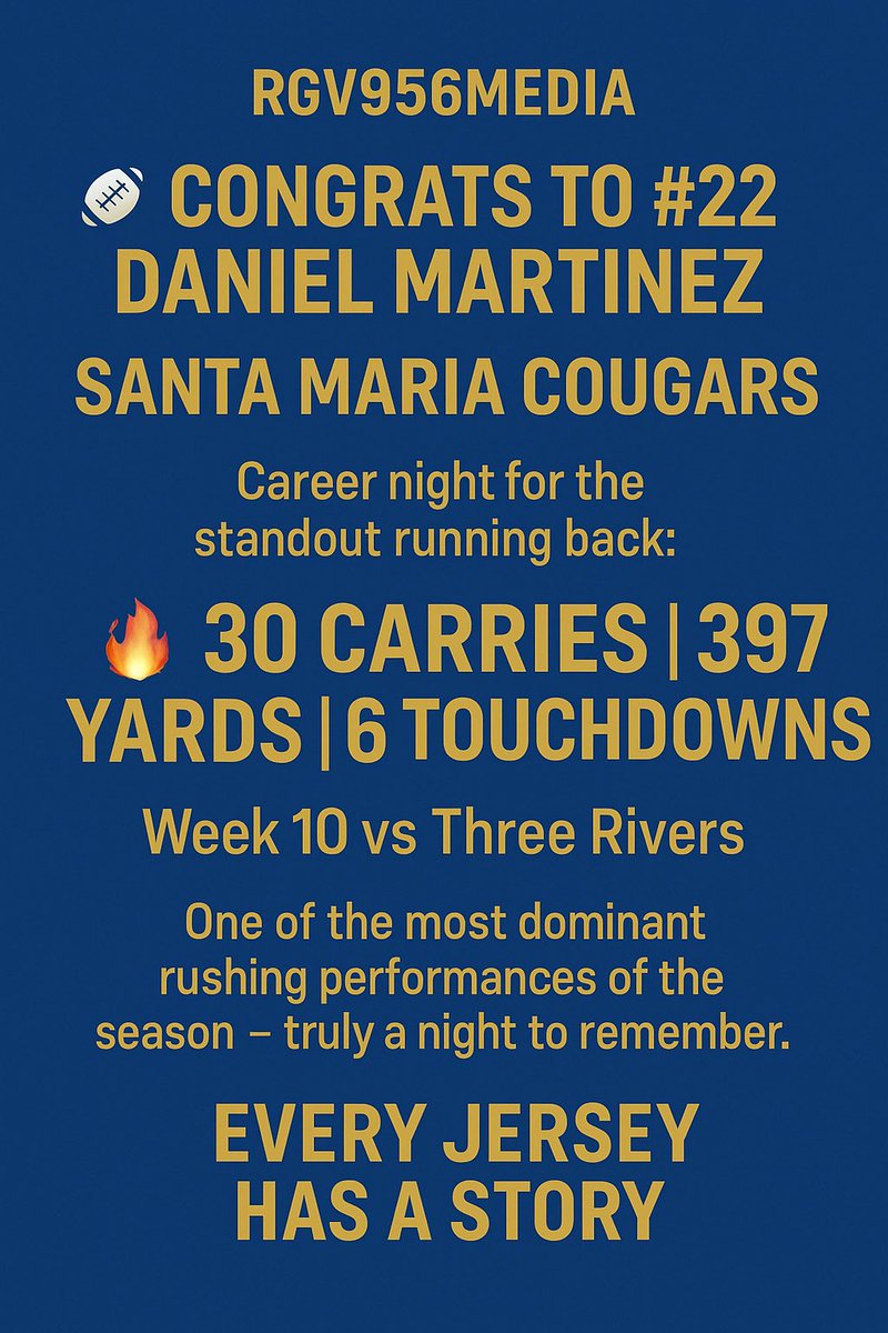 rgv956media's tweet photo. Back to back 300+ rushing yards #texas #rgv #rushing #fyp https://t.co/o8RV4ggLB4