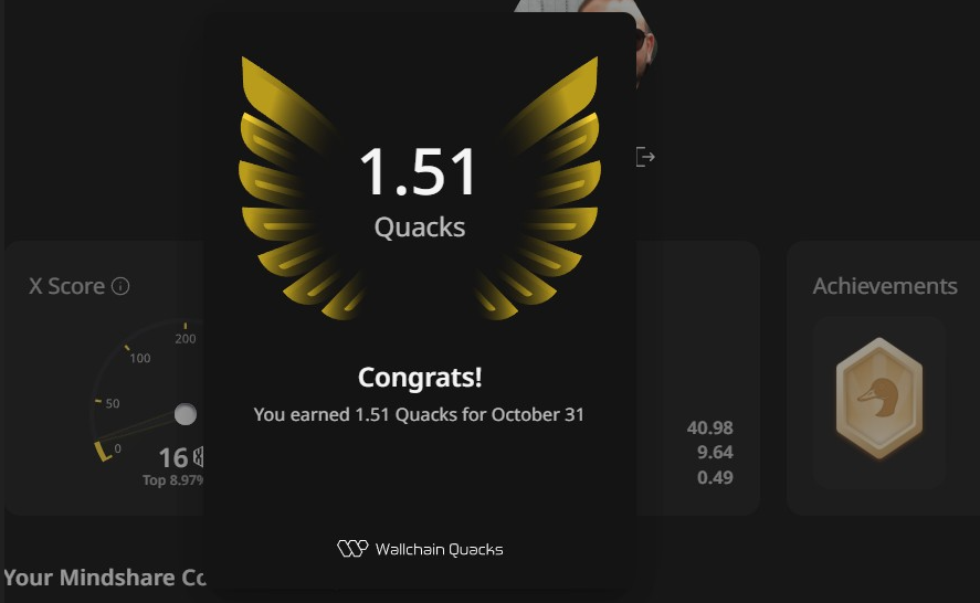 Added 1.51 more Quacks today 🦆

Slowly stacking every day these points will matter soon.
 
Even if I’m not in the idOS leaderboard yet, I’m collecting Quacks and staying consistent.

With the early badge, I’m hoping to grab an NFT when the collection drops.

Right now, it’s