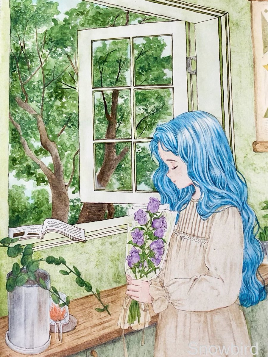 snowbird_second's tweet image. 大人の塗り絵
No61(189)

四季をめぐる　あの日の思い出
エポル

あなたに手渡したい　ちいさな花束

#大人の塗り絵
#グラフィック社
#ハルモニア
#ポリクロモス色鉛筆