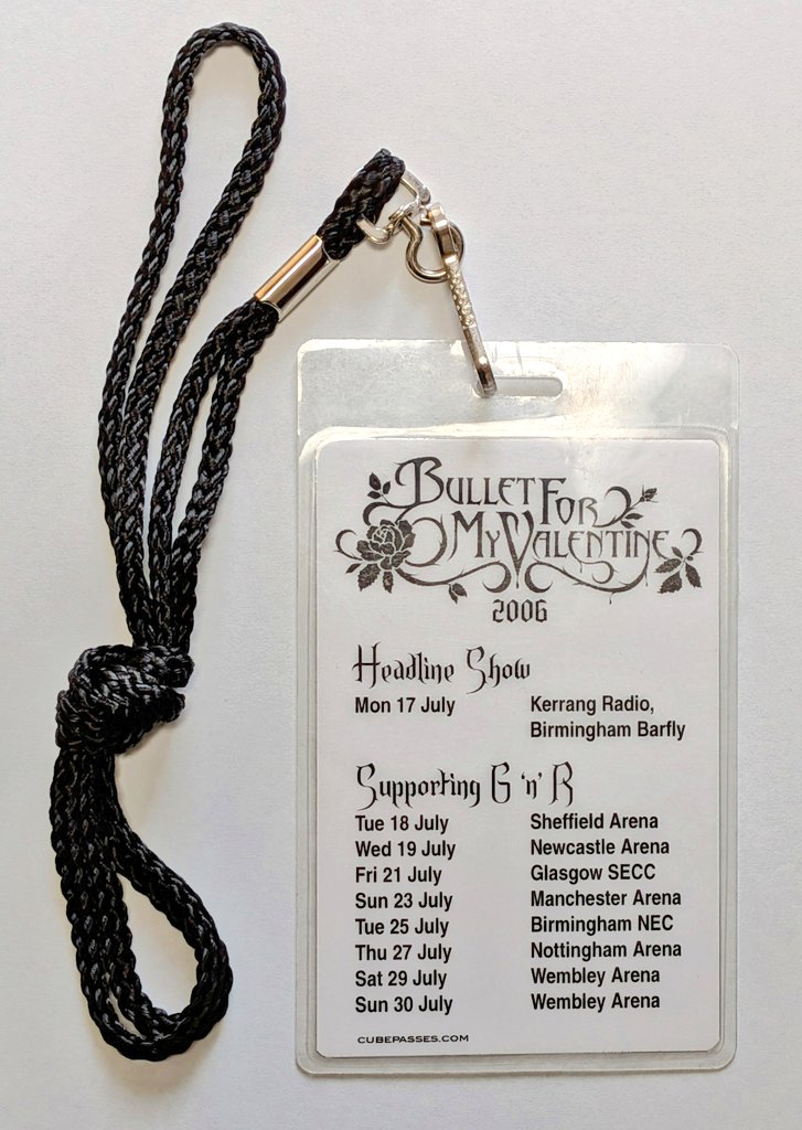 maidenjap's tweet image. 【フォロー＆リポストで応募！】
お宝品の再抽選！ &quot;ラウパ25
Bullet For My Valentine&quot; 出演記念！
BFMVファン必見の超貴重な一品！
2006年「The Poison Release  UK Tour」
『ヘッドライン＆ガンズアンドローゼズ
サポートツアー共通・アーティスト及び
関係者用 AAAパス』を 1名にプレゼント！…