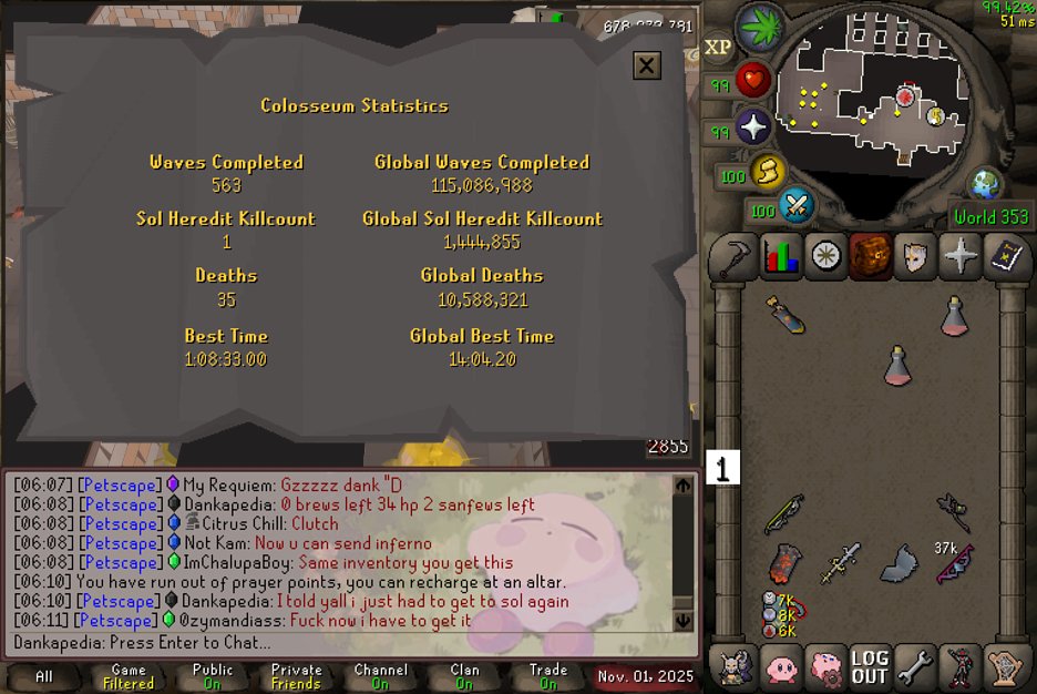 i fucking did it!! 4th time was the charm! If you feel like you cant do it, get some cheese gear and go head first and just learn some stuff. Whenever you make it past the waves just spam send the sim until you get it then do more. It is doable just keep trying and keep learning!