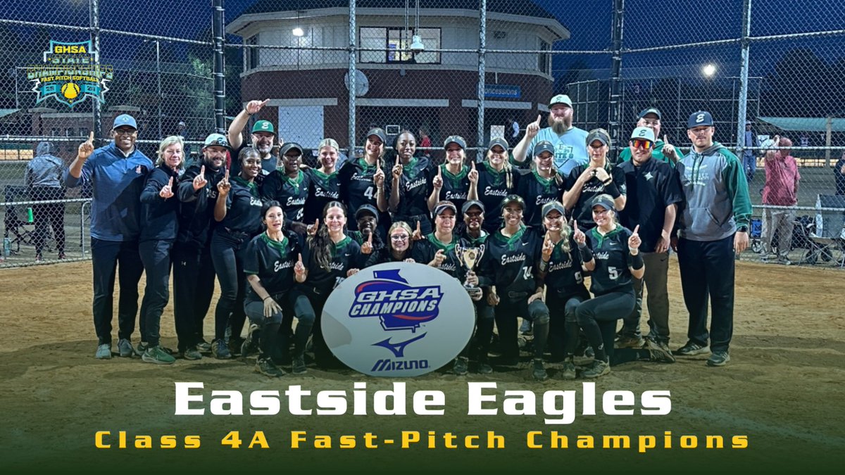 GHSA (@officialghsa) on Twitter photo #Eastside claims the 2025 4A Fast-Pitch π₯πwith a 9-6 win over <a href="/KellSoftball/">Kell Fastpitch</a>. Congratulations Eagles!
Replay <a href="/NFHSNetwork/">NFHS Network</a>
<a href="/MizunoFPitchNA/">Mizuno Fastpitch USA</a> <a href="/wilsonballglove/">Wilson Baseball & Softball</a>
<a href="/AthletesGoLive/">AthletesGoLive</a> <a href="/softballeagles/">Eastside Softballπ₯</a> #Eastside claims the 2025 4A Fast-Pitch π₯πwith a 9-6 win over <a href="/KellSoftball/">Kell Fastpitch</a>. Congratulations Eagles!
Replay <a href="/NFHSNetwork/">NFHS Network</a>
<a href="/MizunoFPitchNA/">Mizuno Fastpitch USA</a> <a href="/wilsonballglove/">Wilson Baseball & Softball</a>
<a href="/AthletesGoLive/">AthletesGoLive</a> <a href="/softballeagles/">Eastside Softballπ₯</a>