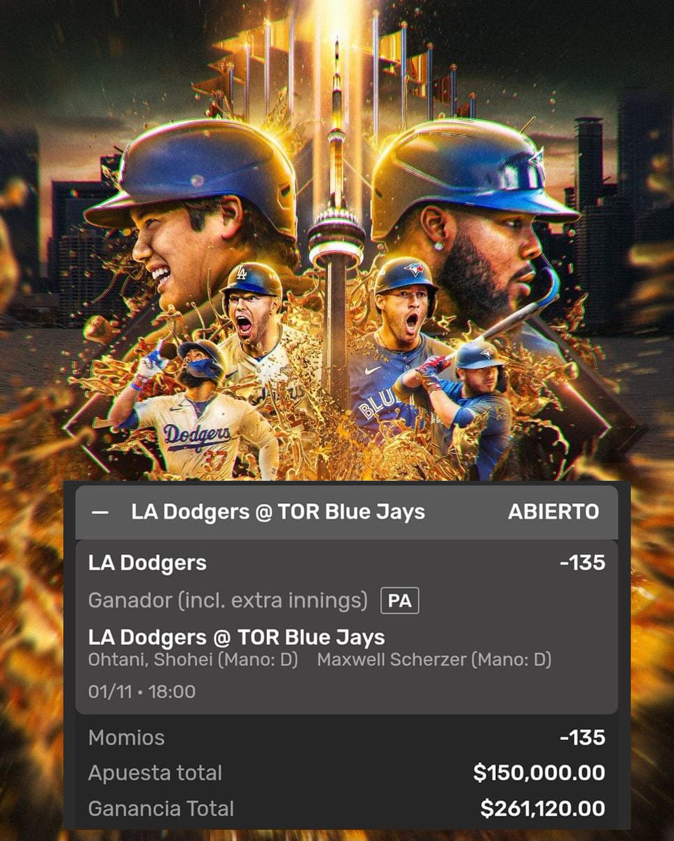 "APUESTA TUMBADA" DE $150,000 PESOS
SI DODGERS ES CAMPEON VOY A REGALAR $10,000 A 5 PERSONAS
YA SABEN SOLO TIENEN QUE DAR LIKE RT Y COMENTAR PARA PARTICIPAR
LEEETSS GO DOOODGEERSS 💙💙
#WANTITALL #Dodgers #Seriemundial #Postseason