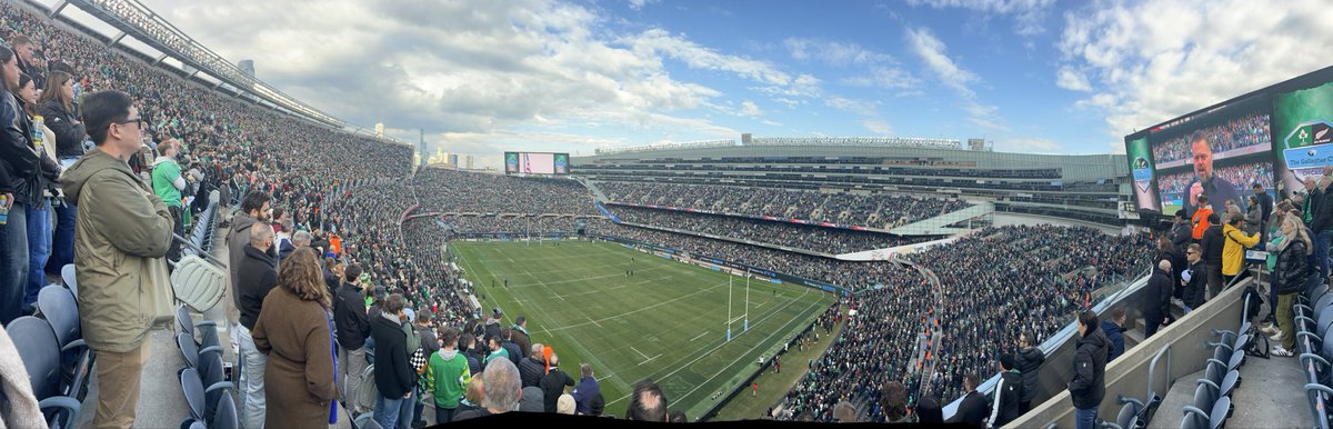 Terrific fall day in Chicago watching New Zealand v. Ireland at Soldier Field.
