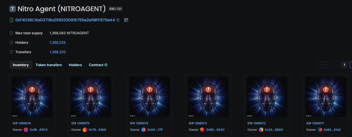 Nitro testnet kasmaya devam ediyorum. Günlük check-in ve claim işlemlerini yapıyorum. Çıkan görevleri yapıyorum. Studio kısmını kullanıyorum. Discord tarafına çok bakmıyorum ama OG rol var.

Bizim ct de çok konuşulmuyor ama Agent mint eden 1.3 milyon cüzdan var.  Asya tarafı