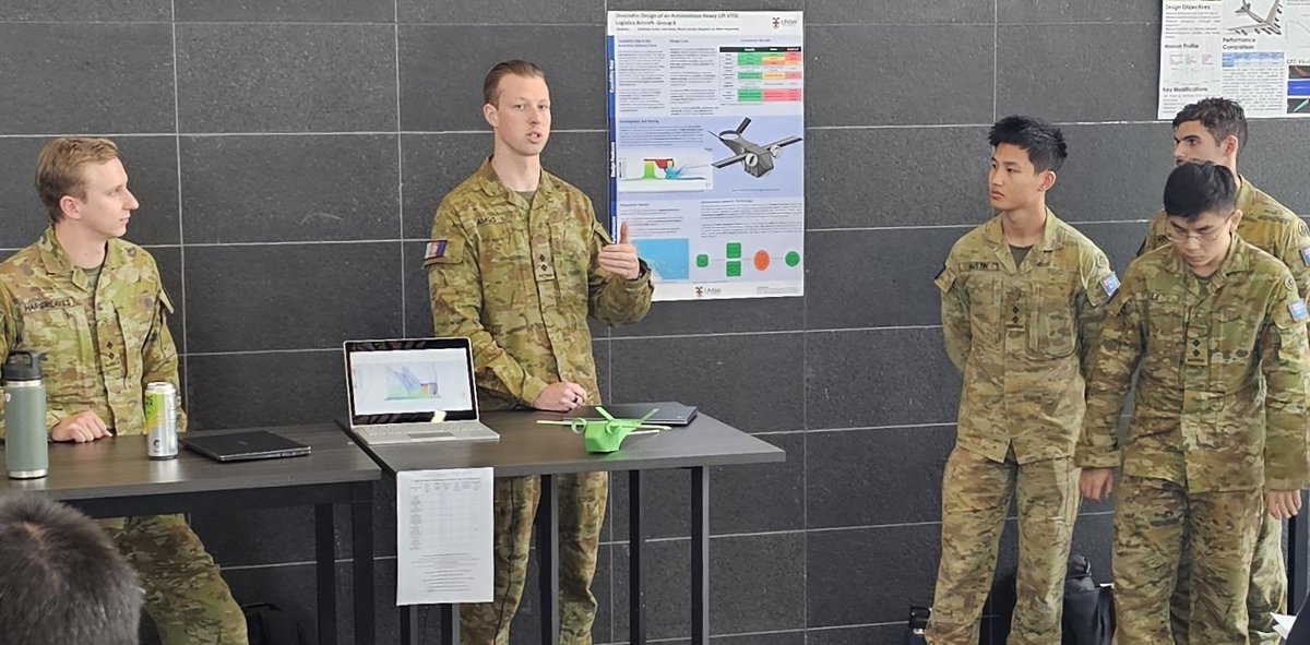 keirinjoyce's tweet image. Fabulous project presentations at @UNSWCanberra for Aircraft Systems Design 2! Our @DefenceAust future is in good (really smart) hands!
#ToLeadToExcel

@ADC_Australia @ComdtADFA @AeroSociety @RoyalAeroAU @AusAirForce @AustralianArmy @aiaa @ASPC_Australia