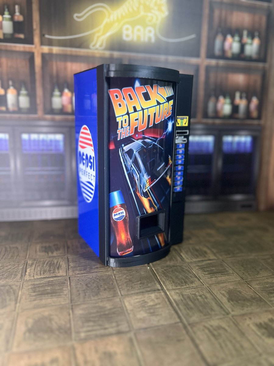 🚨 Now Live! 🚨
The Back to the Future Pepsi Perfect Vending Machine is officially available on my site — but only for a limited time! ⚡️
This special edition celebrates the 40th anniversary of Back to the Future — a tribute to one of the most iconic films of all time.