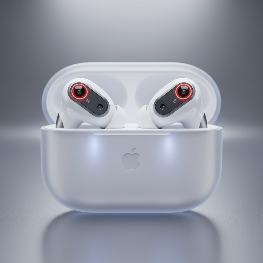 Rohit_Singh987's tweet image. AirPods Pro with built-in infrared cameras rumored! Future of wearable tech or privacy nightmare? Drop your thoughts! #Apple #AirPodsPro #TechRumors #WearableTech #Privacy