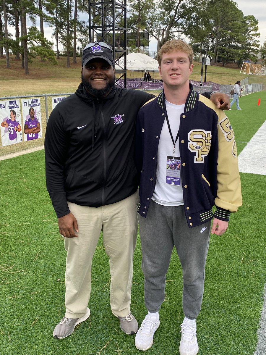Had a great Gameday visit at <a href="/MajorsFootball/">Millsaps Football</a>. Appreciate the invite! 
<a href="/MasterDavis5/">Coach Master Davis</a> <a href="/CoachMurphy_/">Ridge Murphy</a> <a href="/CoachBapDL/">Julian Jean-Baptiste</a> <a href="/Coach_Lech/">Brandon Lechtenberg</a> <a href="/StPatrickHSFB/">StPatrickHSFB</a> <a href="/NateEncrapera/">Nathan Encrapera</a> <a href="/Coach_JonPerry/">Jonathan Perry</a> <a href="/Coastfootball/">Coast Football™</a>