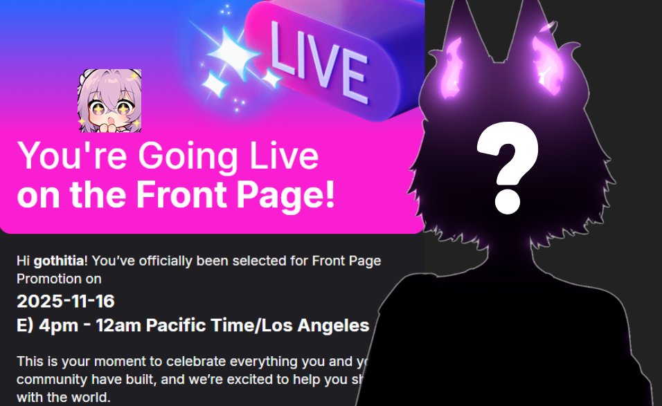Gothitia's tweet photo. in about 2 weeks, it'll be my first time on the twitch front page!
We're gonna be debuting my 1.0 model and getting ready to celebrate my birthday (strim will end on my birthday)!! https://t.co/j5mijVIeO3