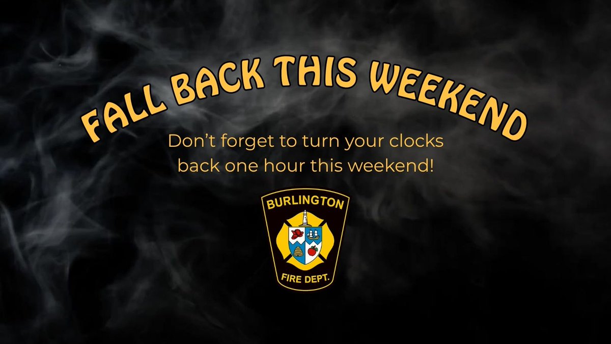 ⏰Daylight Saving Time Ends!⏰ 

🍂It’s time to “fall back" #BurlON. Don’t forget to turn your clocks back one hour this Sunday! 

🚨While you’re changing your clocks, take a moment to test your smoke + CO alarms too.

👉A few minutes to check your alarms could save your life.