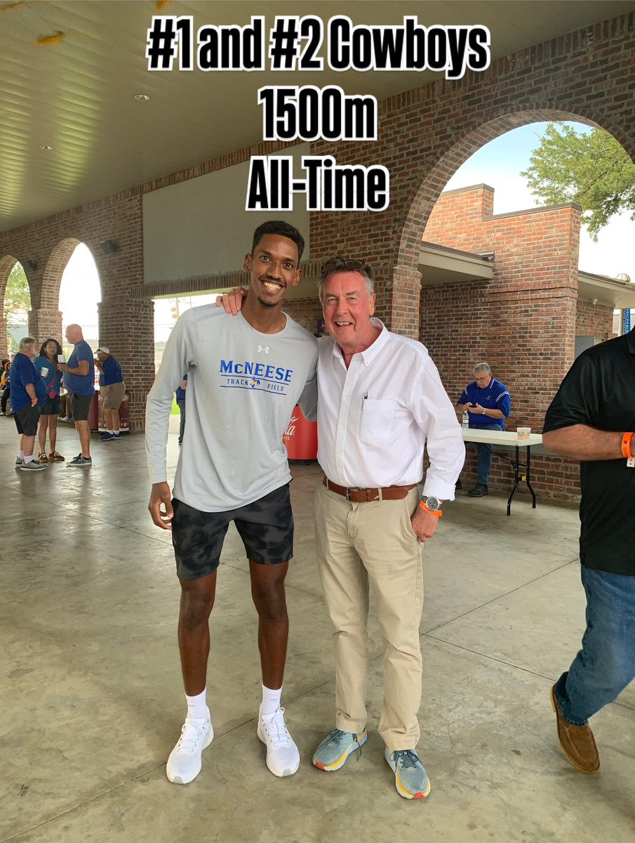 <a href="/McNeeseTF_XC/">McNeese T&F/XC</a>  McNeese #2 1500m Omer ElFadl had a chance to catch up with McNeese / Southland Conference 1500m Record Holder Pat O’Callaghan who’s in town for 50yr reunion of the 1975 and 70’s XC Southland Conference Championships! #mcneese #alumni #southland #ncaa #geauxpokes