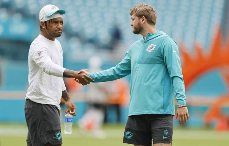 PolymarketBlitz's tweet photo. The Dolphins could reportedly bench Tua Tagovailoa for Quinn Ewers following their Week 12 bye.

The Dolphins want to see what Ewers has in a lost season. https://t.co/BVJYwptgq6