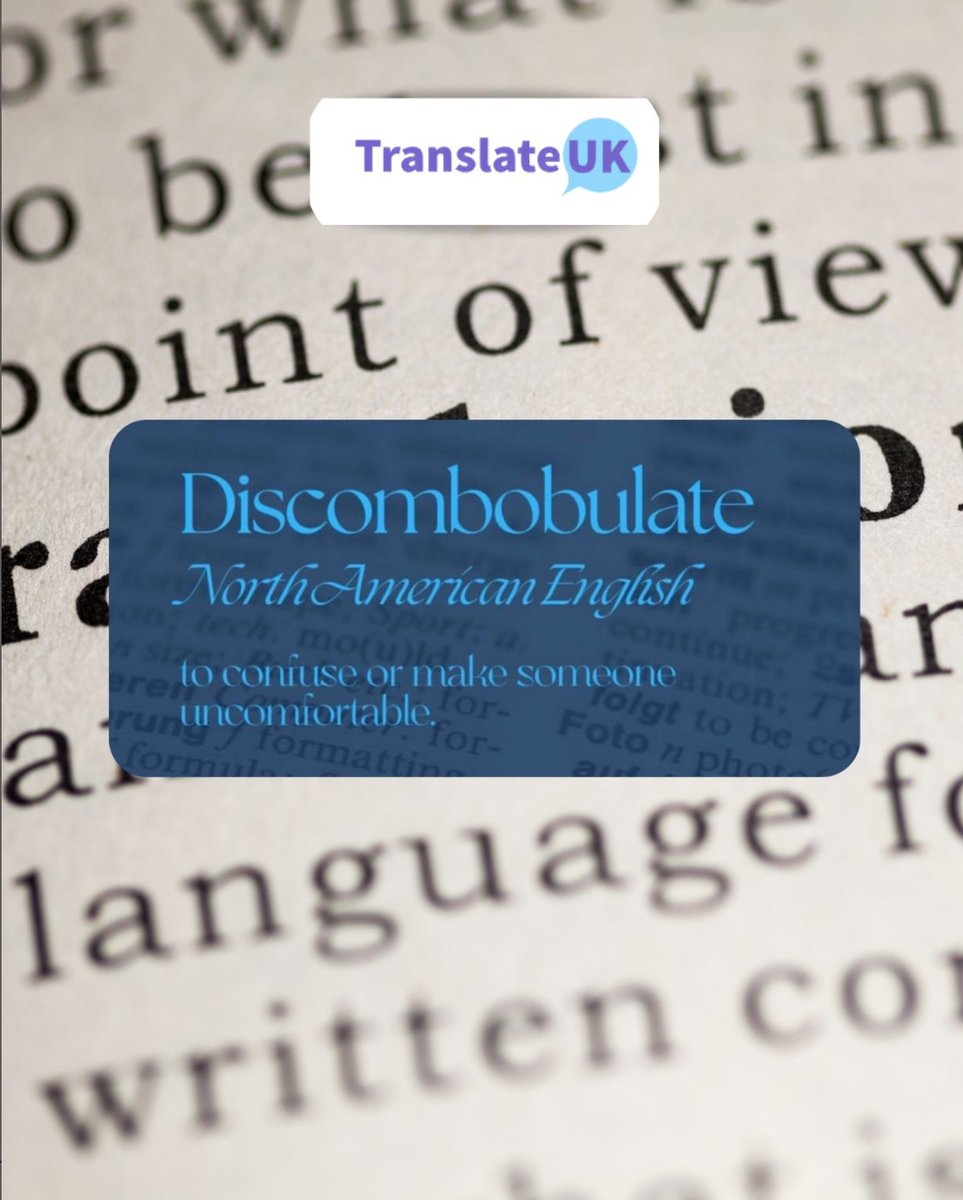 TranslateUK's tweet image. Ever had one of those days where nothing seems to make sense? You’re not alone. There’s even a brilliantly odd word for it: discombobulated.

Get in touch today for expert translation services that make every word count.

#TranslationServices #LanguageSupport #FunFact