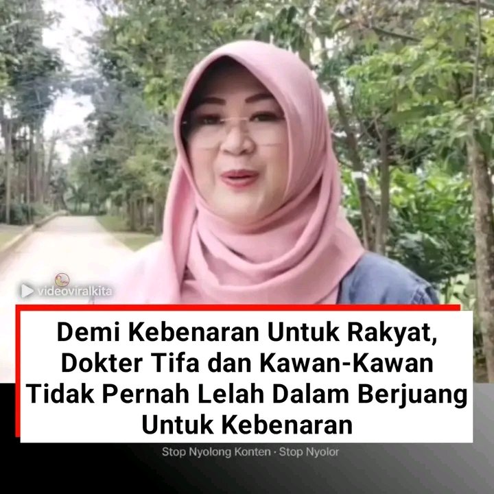 Dalam gaya jurnalistik modern, <a href="/DokterTifa/">Dokter Tifa</a> bukan hanya sekadar cerita seorang perempuan yang melawan arus, tapi juga cerita bangsa yang sedang belajar membedakan antara rahasia negara dan hak publik, mari kita dukung perempuan tangguh bukan sekadar cerita