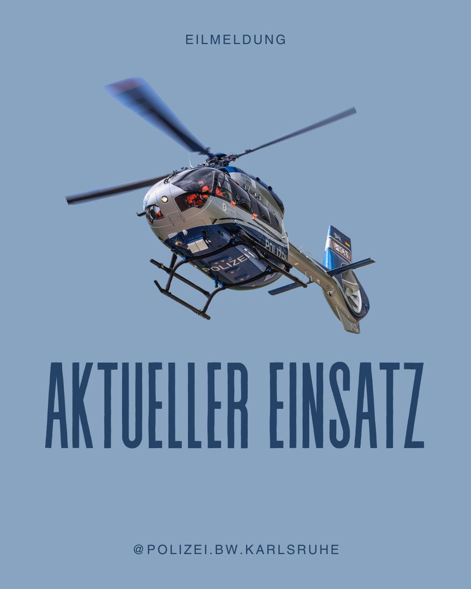 Polizei_KA's tweet image. Aktuell ist unser #Hubschrauber im Bereich #Karlsbad im Einsatz. Für die Bevölkerung besteht keine Gefahr!
Eure #Polizei #Karlsruhe