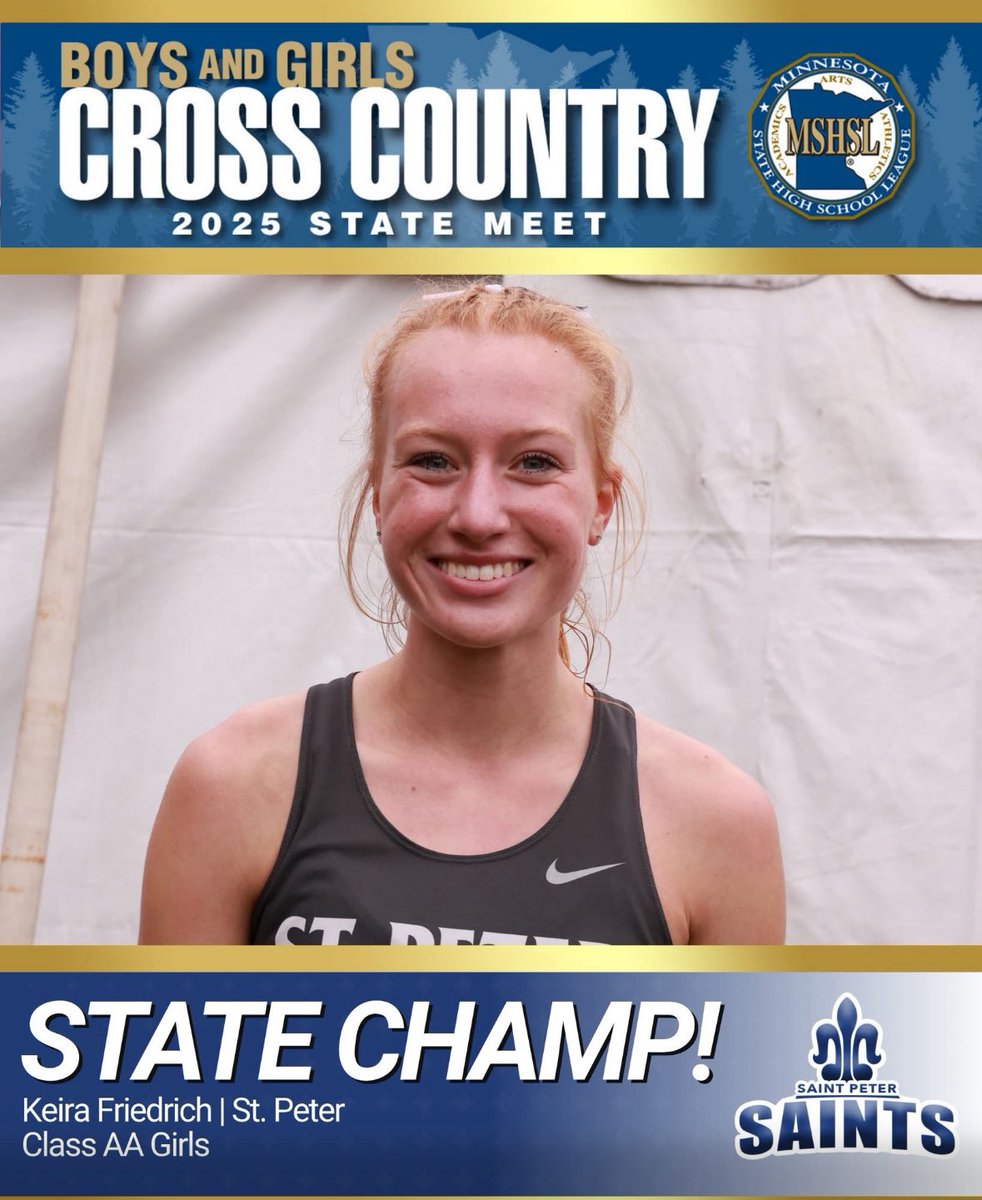 StAgility's tweet image. Kiera Friedrich is the Class AA State Champion in Cross Country! Congratulations to a great athlete and competitor!