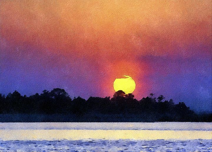 FuzzyFinker's tweet image. Art of the Day! &quot;Sunset Over Pagham&quot;. Buy at: ArtPal.com/trevorharvey?i…