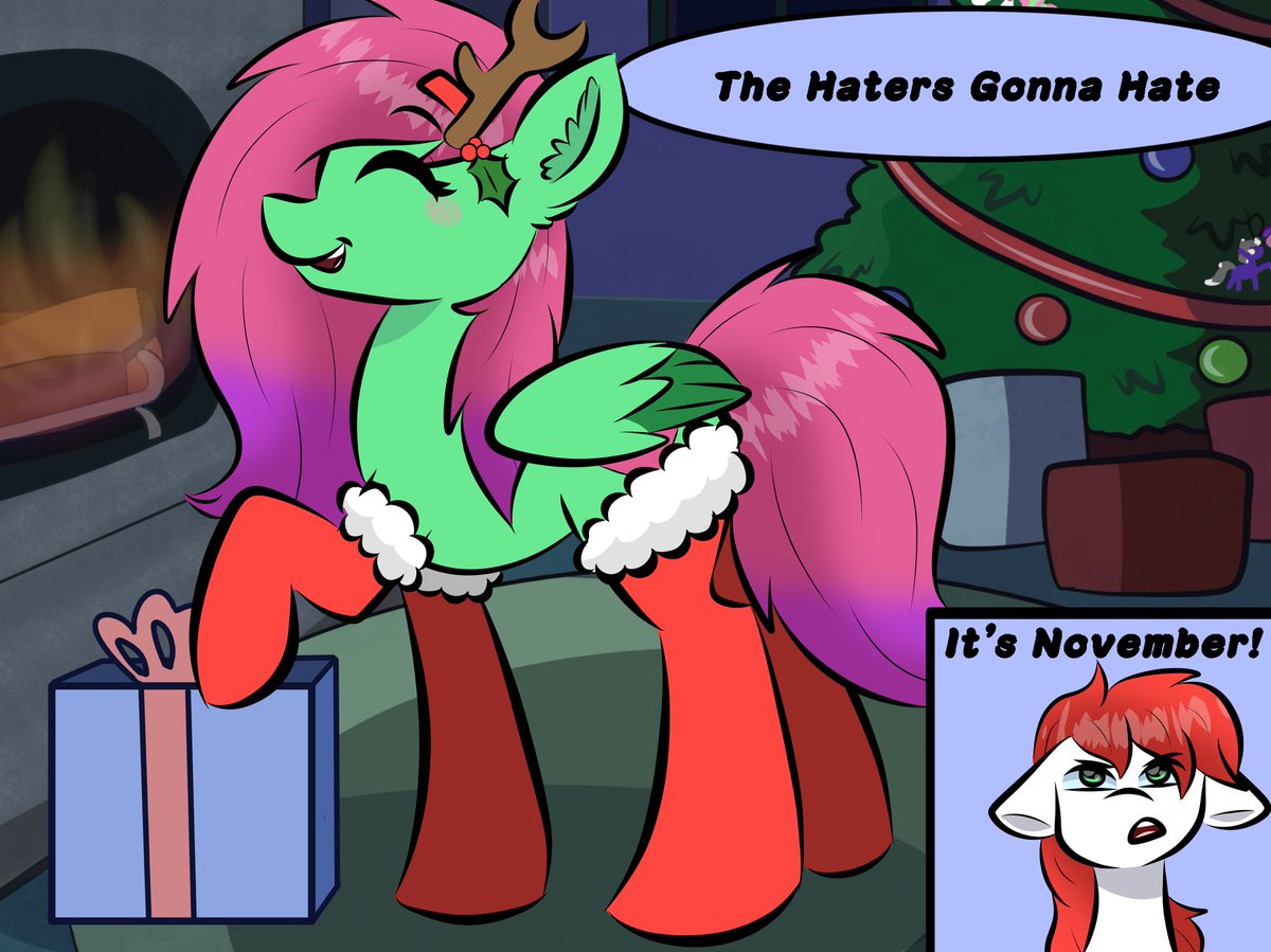 Some ponies are the day after Halloween it’s Christmas time, and some are not until December! And they often get married haha!
$7 ych
#mlp #mylittlepony #christmas #ych #holiday