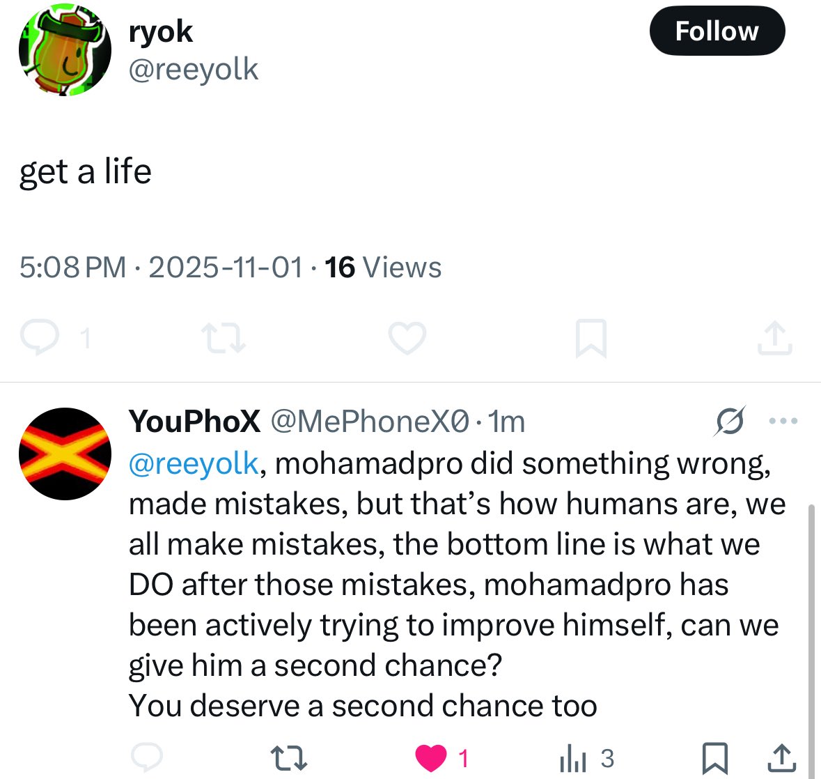 He blocked me after 12 seconds. I kid you not, TWELVE SECONDS 😭 lol