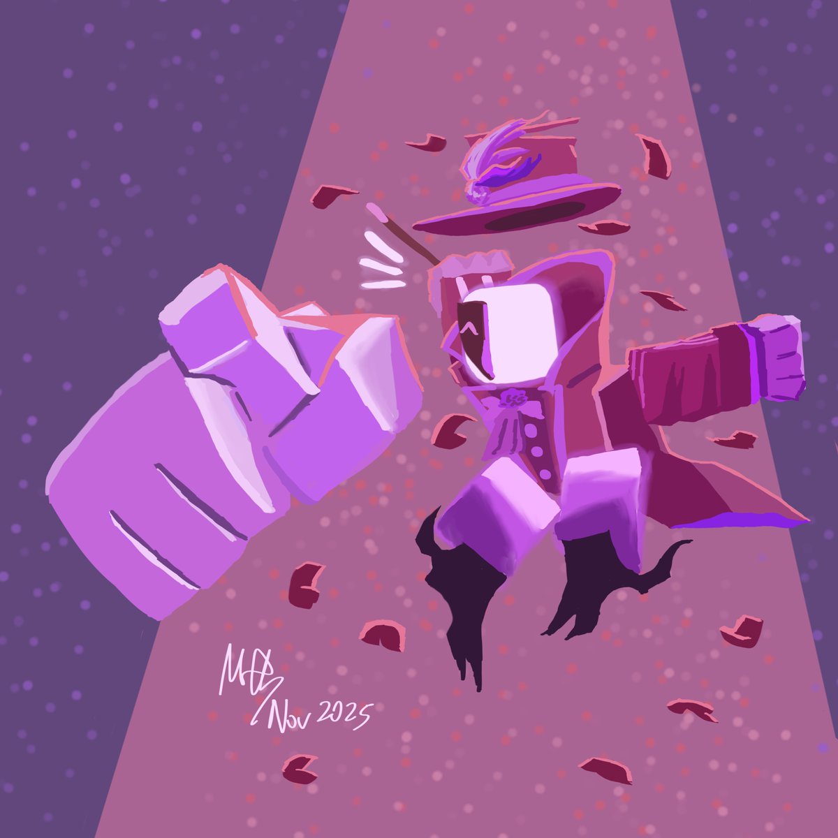 LosPollosN's tweet image. My boy narrator got such an amazing glow up

#towerdefensesimulator
#robloxart