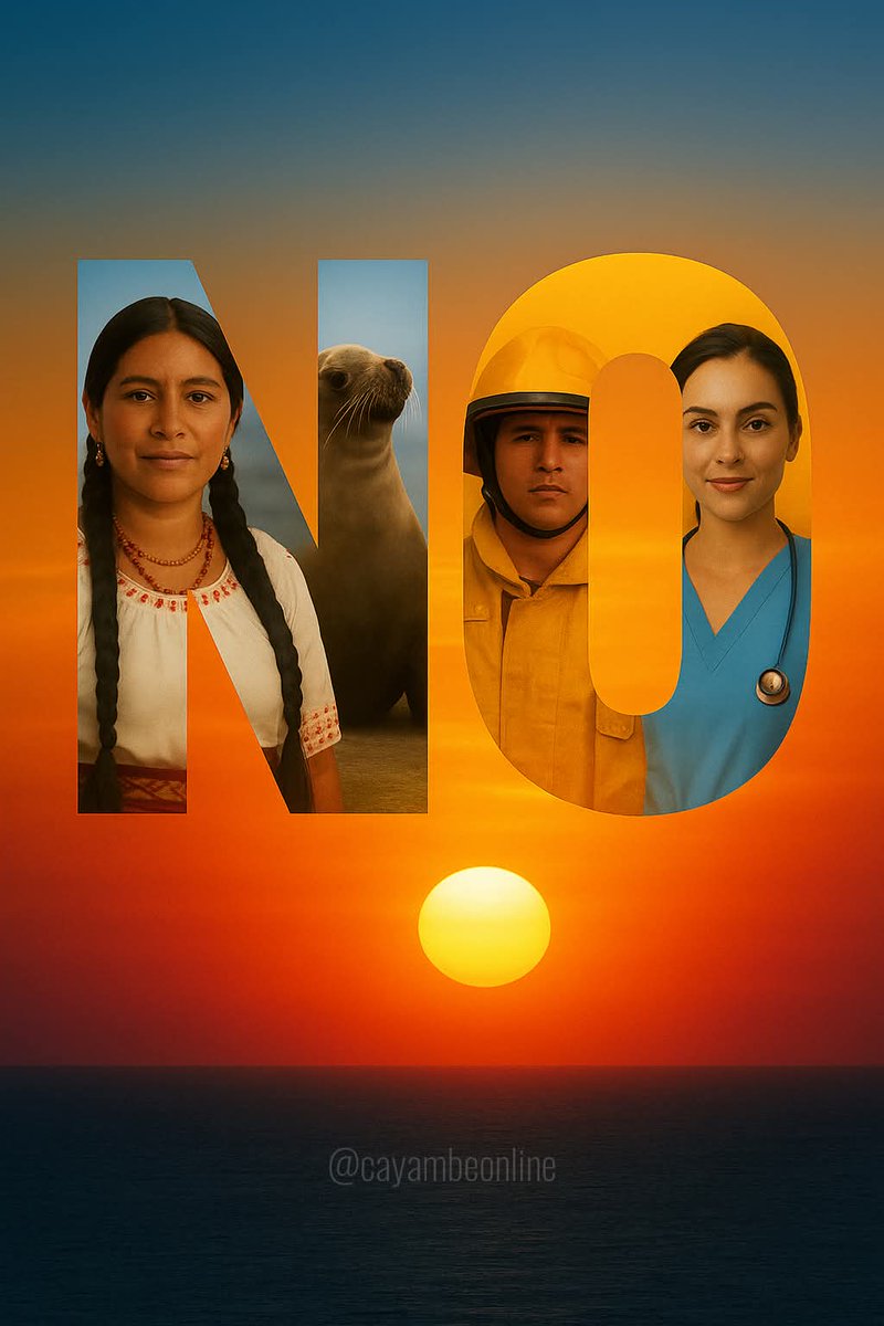 🆘VOTA 4 VECES "NO", EN LA CONSULTA POPULAR TRAMPOSA Y MAÑOSA🆘🆘
#Vota4VecesNO
Dile #NO a la "Consulta Popular Tramposa y Mañosa". Galápagos es Ecuador, Ecuador es Nuestro, #NO del déspota #DanielNoboa. Fuera #NO queremos "Bases Militares de EE.UU en Ecuador".