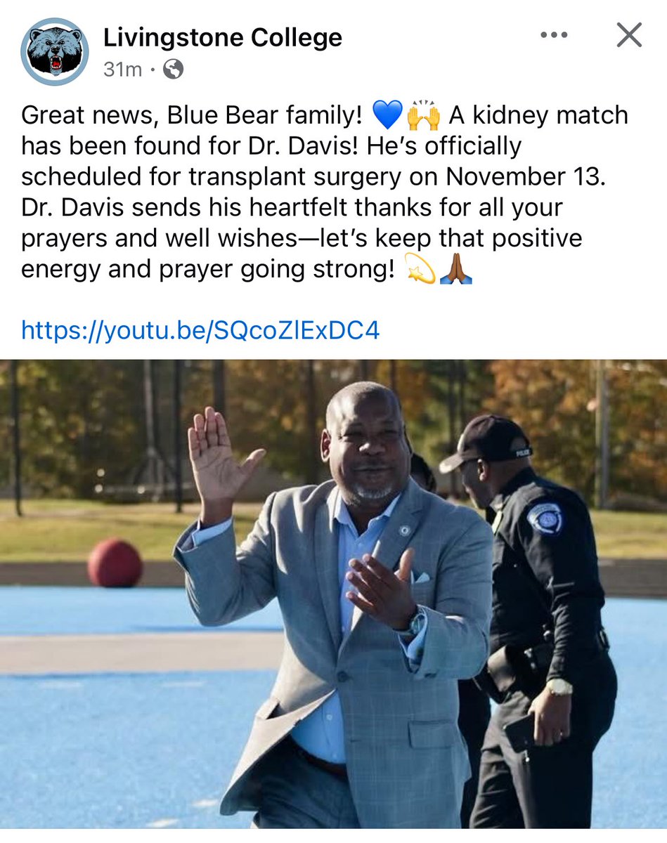 Great news for President 13 <a href="/Livingstone1879/">Livingstone College</a>!