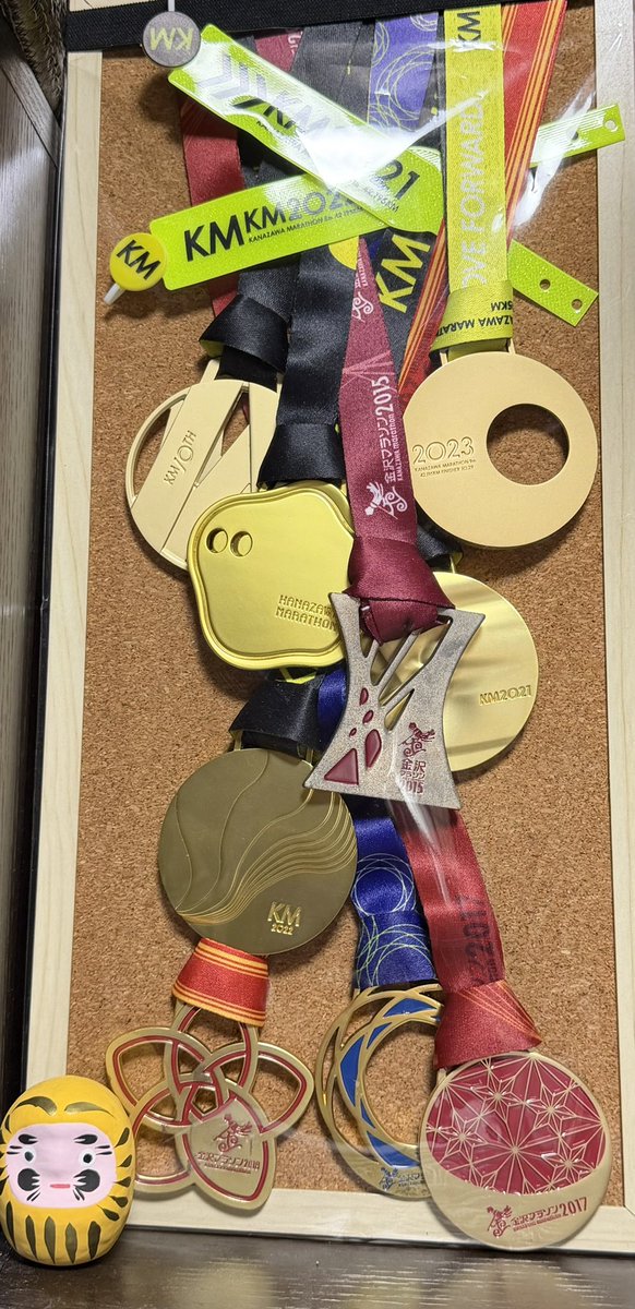 gPVCAPR3fo2sSDH's tweet image. 金沢マラソン2025完走🏃‍♀️
歴代のメダルたち✨
2回目の落選以外は全部走りきれたので満足です♪
ありがとう〜丈夫な私の🦶
#金沢マラソン
#完走メダル