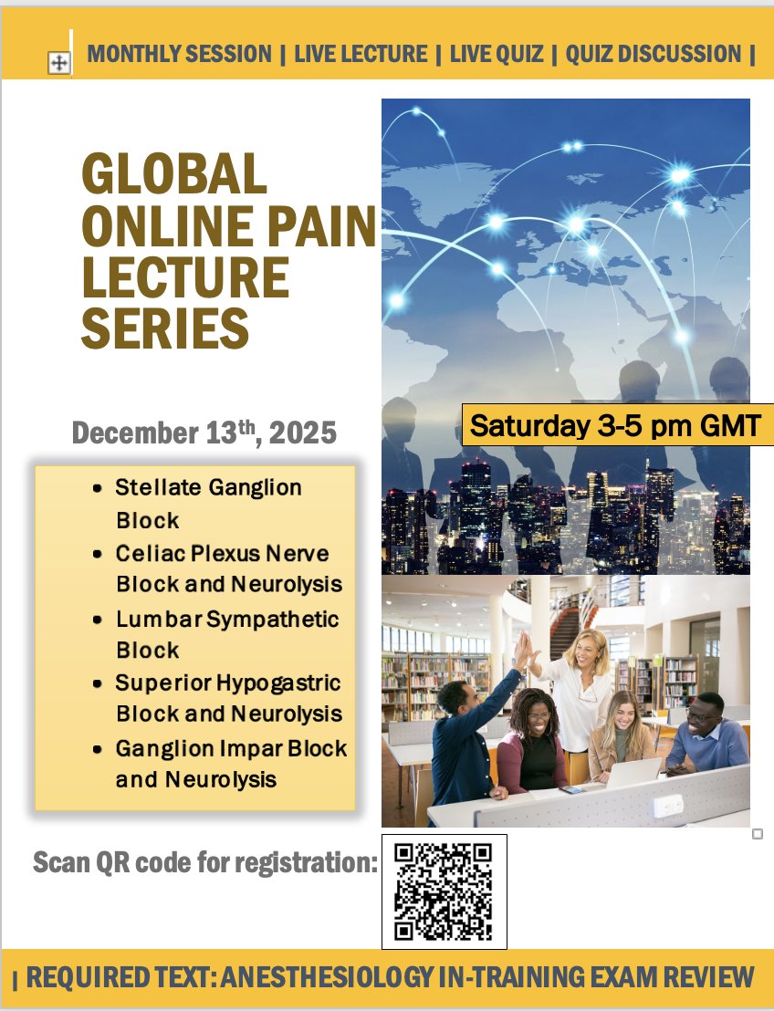 🌍 The #GlobalOnlinePainFellowship is now in its 3rd year — connecting #physicians, #trainees &amp; #healthcareprofessionals worldwide!

💡 Register for FREE à la carte sessions at 👉 gopf.umn.edu
Or scan the QR code below.