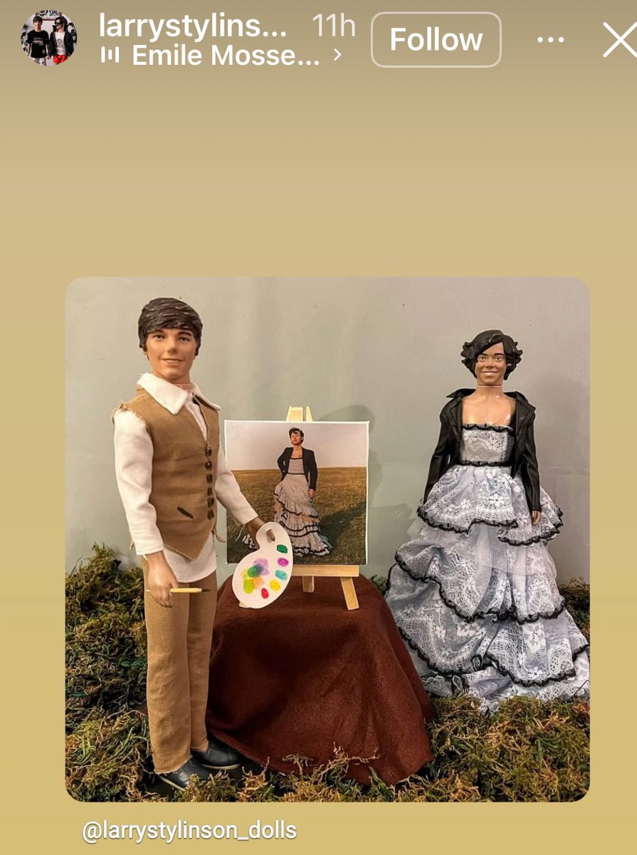 We got a double shot!!

The painting the outfit how dapper Louis looks the dress and the mini vogue cover 
It’s all love 🥰💙💚💙💚